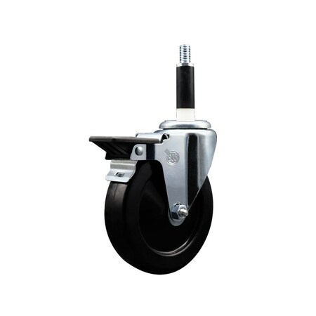 Service Caster 5'' Hard Rubber Swivel 7/8'' Expanding Stem Caster with Brake SCC-EX20S514-HRS-PLB-78
